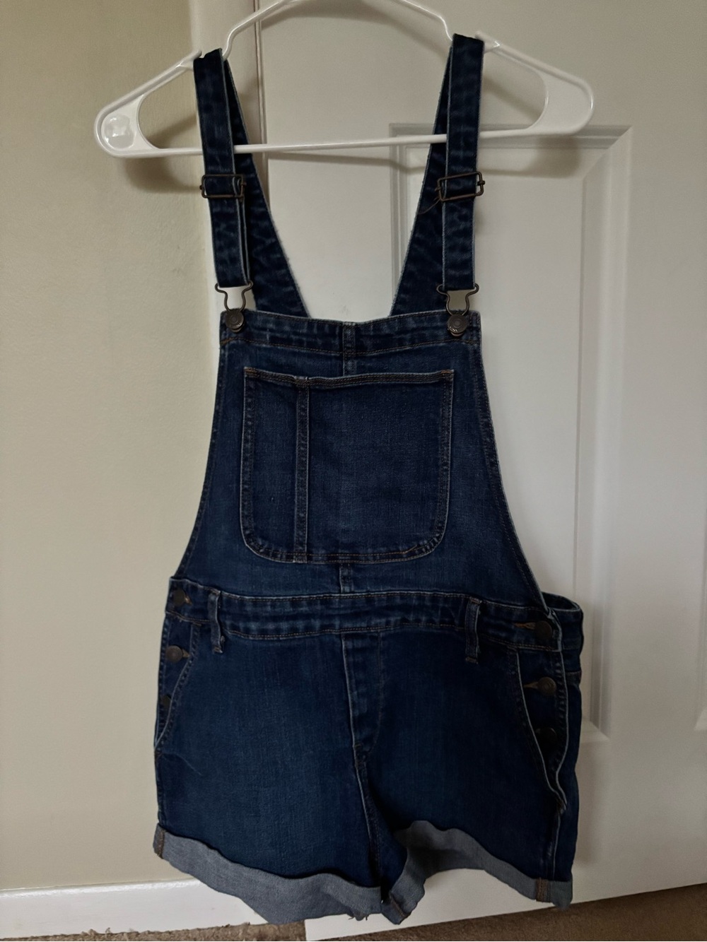 Old Navy Dark Blue Denim Short Overalls - Women